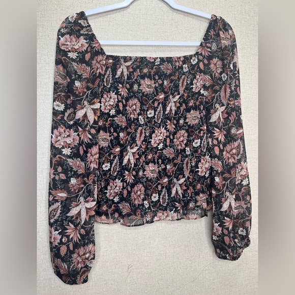 Madewell Lucie Smocked Top in Floral Size L - Picture 5 of 5